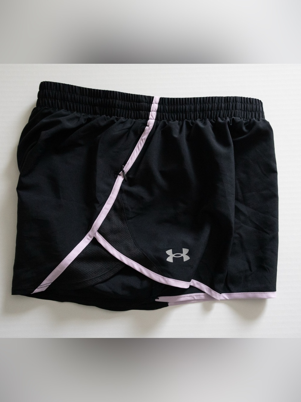 NWOT Under Armour Women’s Black Athletic Shorts with Pink Trim